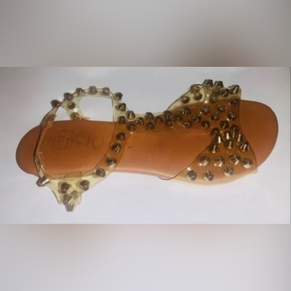 Jeffrey Campbell: Studded Sandals with Gold Accents